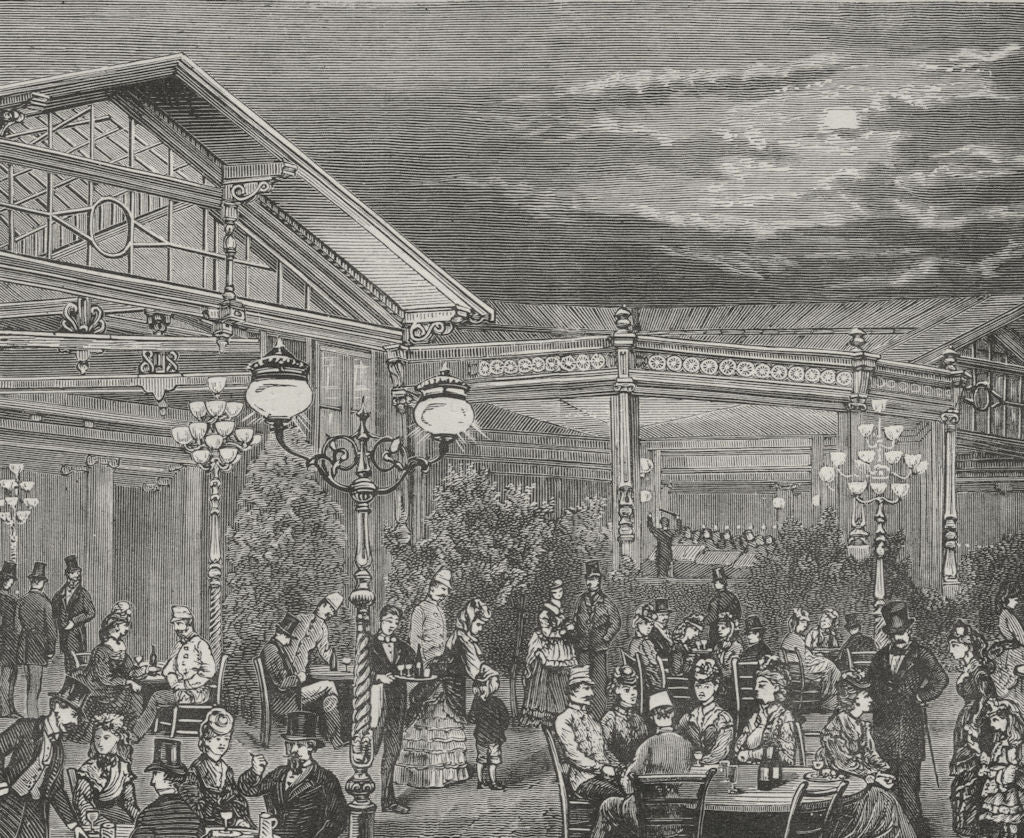 VIENNA. The Volksgarten 1882 old antique vintage print picture
